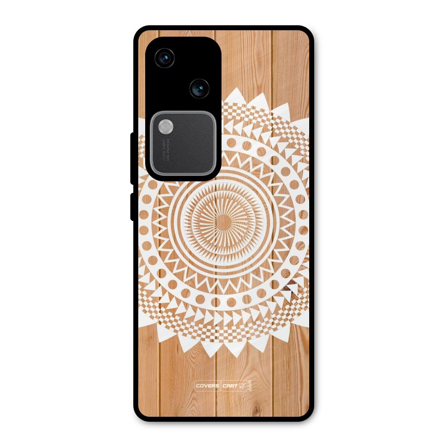 Mandala Design Metal Back Case for Vivo V30 Pro