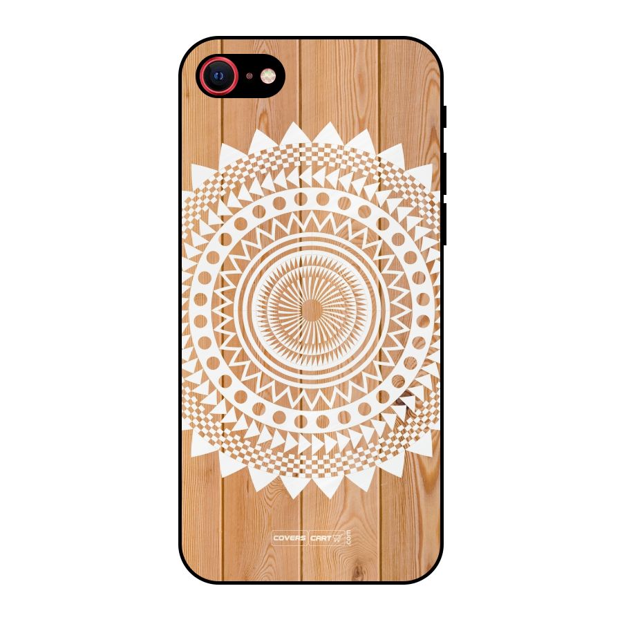 Mandala Design Metal Back Case for iPhone SE 2022