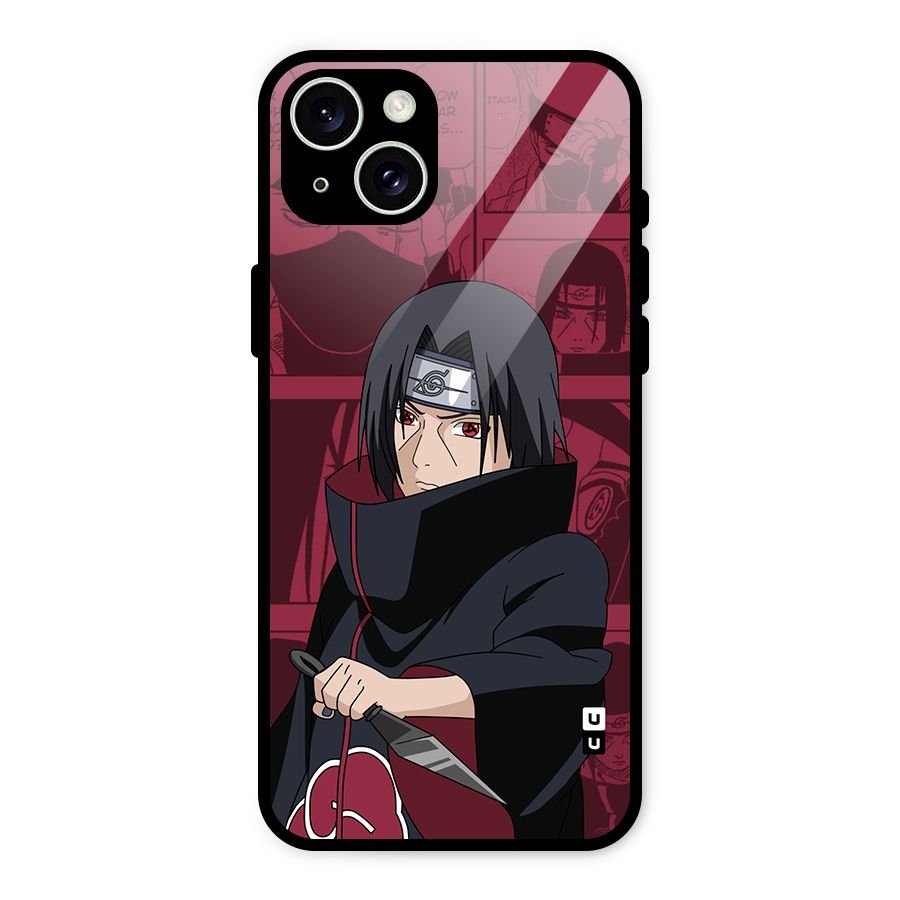 Mang Itachi Glass Back Case for iPhone 15 Plus