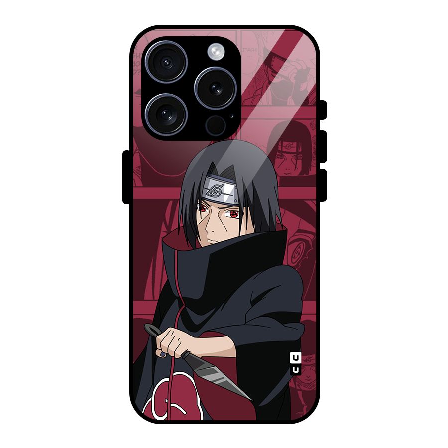 Mang Itachi Glass Back Case for iPhone 15 Pro