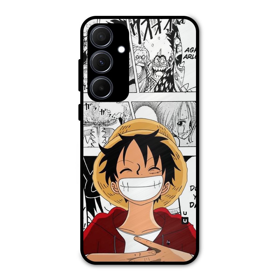 Manga Style Luffy Metal Back Case for Galaxy A35