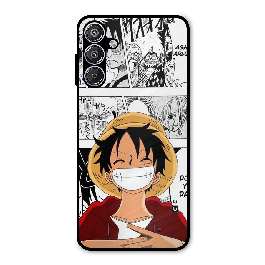 Manga Style Luffy Metal Back Case for Galaxy F15