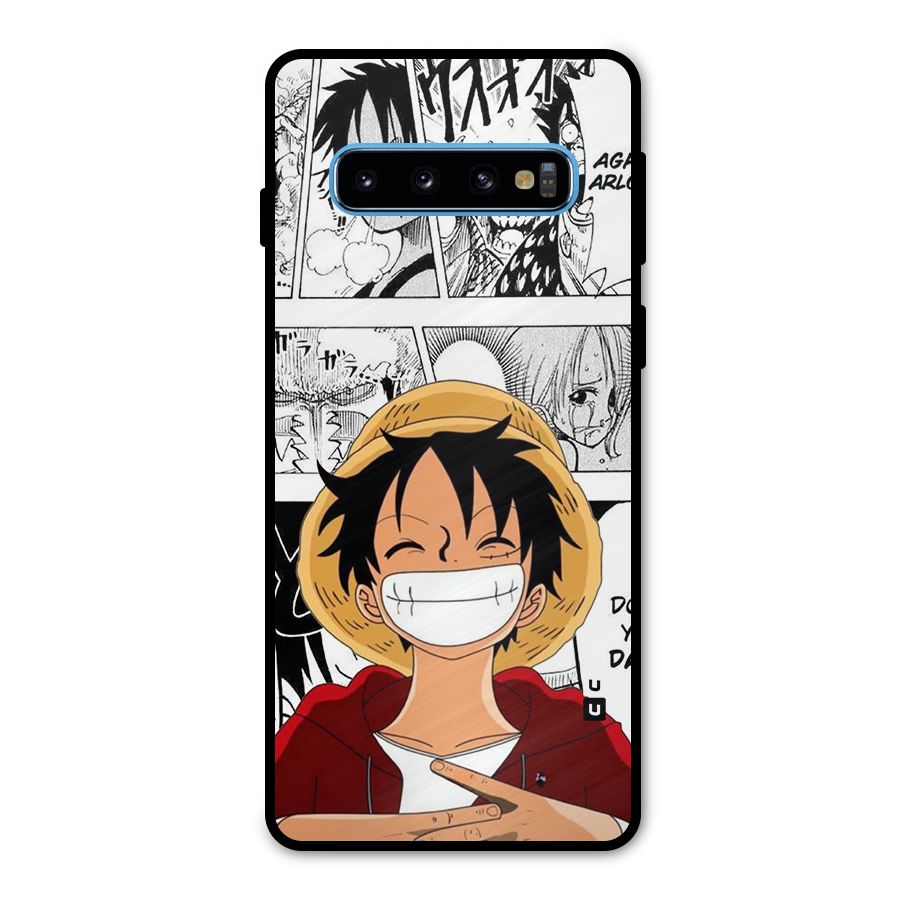Manga Style Luffy Metal Back Case for Galaxy S10