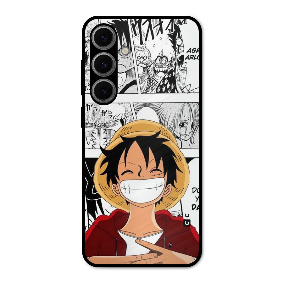 Manga Style Luffy Metal Back Case for Galaxy S24 FE