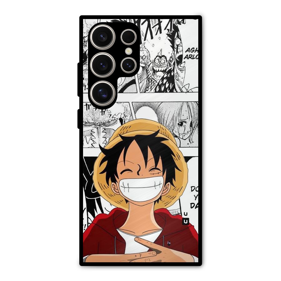 Manga Style Luffy Metal Back Case for Galaxy S24 Ultra
