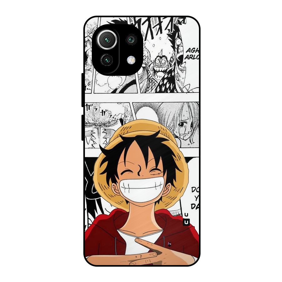 Manga Style Luffy Metal Back Case for Mi 11 Lite NE 5G