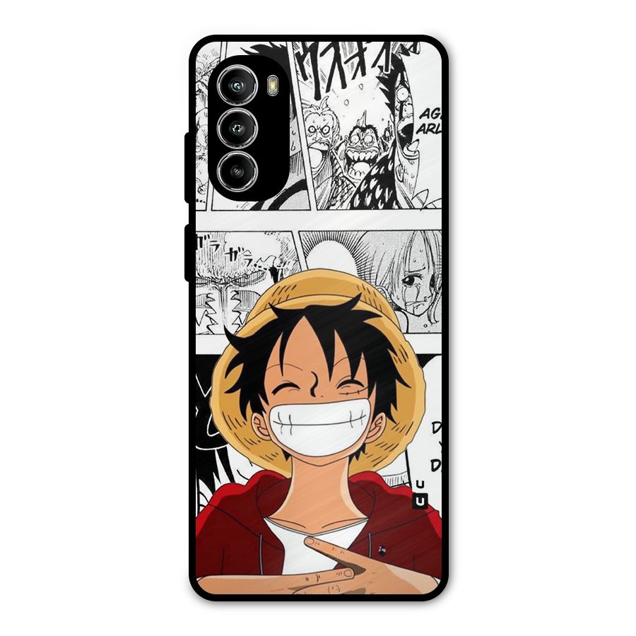 Manga Style Luffy Metal Back Case for Moto G52