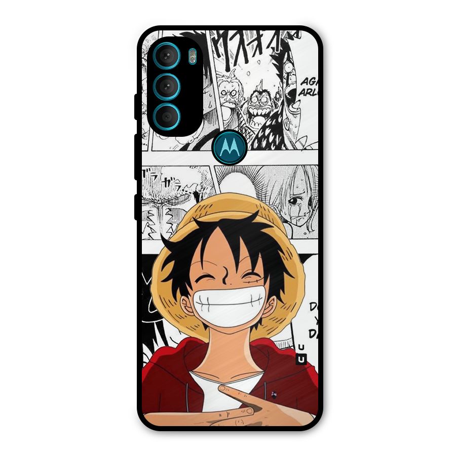 Manga Style Luffy Metal Back Case for Moto G71 5G