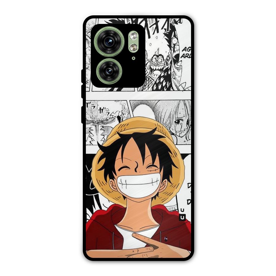 Manga Style Luffy Metal Back Case for Motorola Edge 40 5G