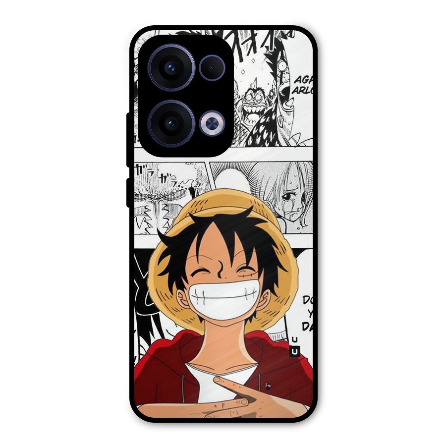 Manga Style Luffy Metal Back Case for Oppo Reno13