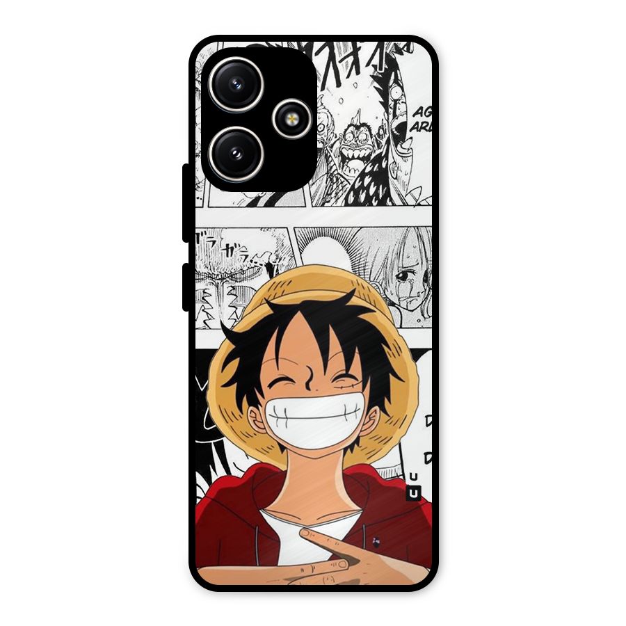 Manga Style Luffy Metal Back Case for Poco M6 Pro