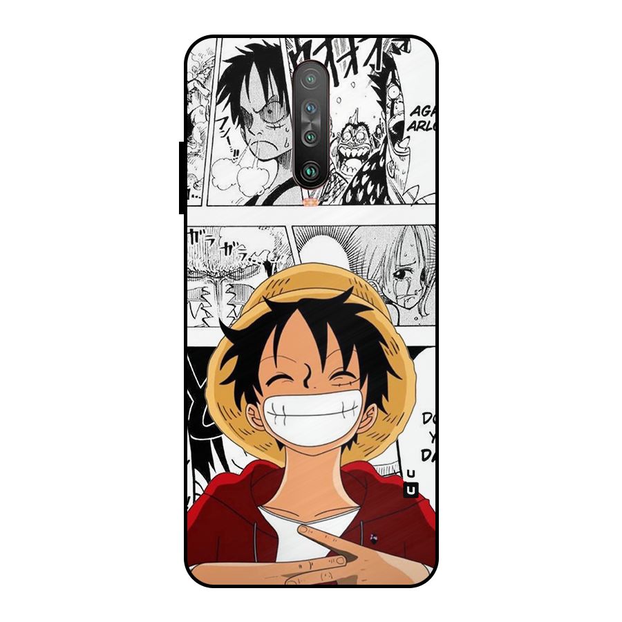 Manga Style Luffy Metal Back Case for Poco X2