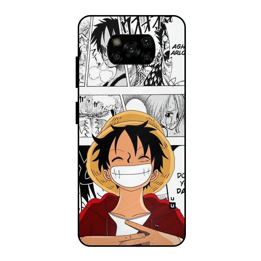 Manga Style Luffy Metal Back Case for Poco X3