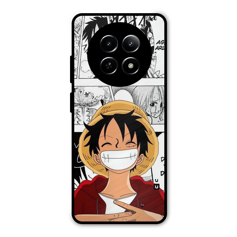 Manga Style Luffy Metal Back Case for Realme Narzo 70x 5G