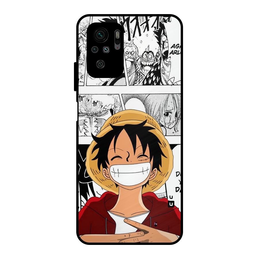 Manga Style Luffy Metal Back Case for Redmi Note 10S