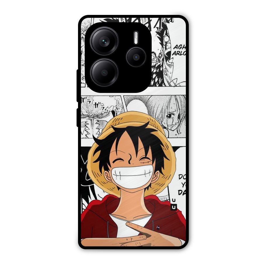 Manga Style Luffy Metal Back Case for Redmi Note 14 5G