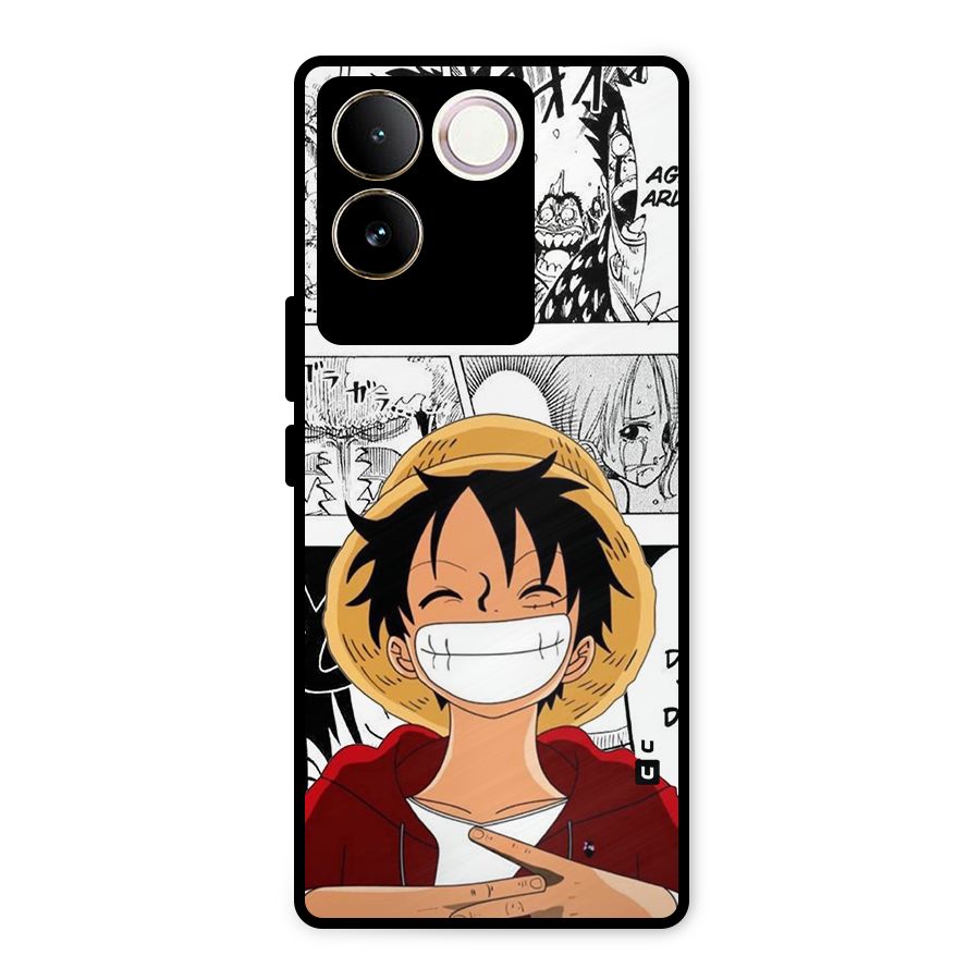 Manga Style Luffy Metal Back Case for Vivo T2 Pro