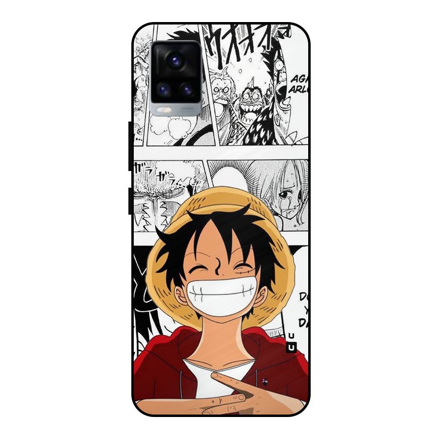 Manga Style Luffy Metal Back Case for Vivo V20 2021