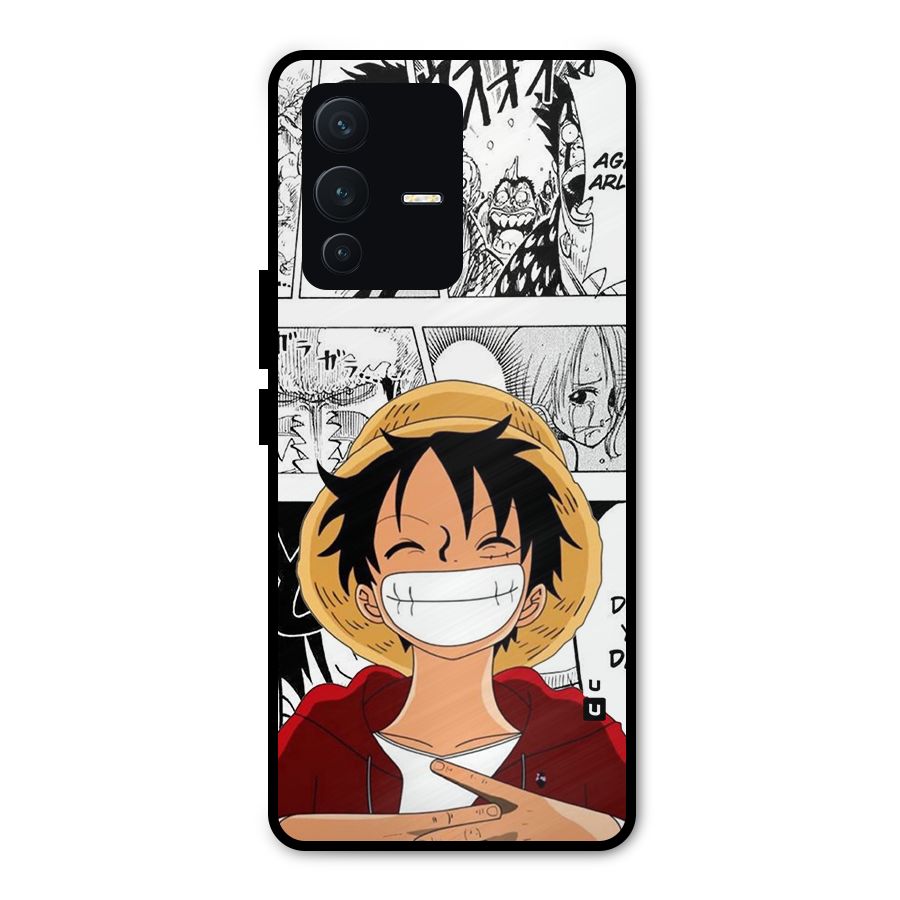 Manga Style Luffy Metal Back Case for Vivo V23 Pro
