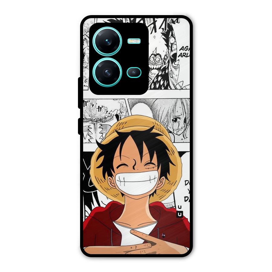 Manga Style Luffy Metal Back Case for Vivo V25