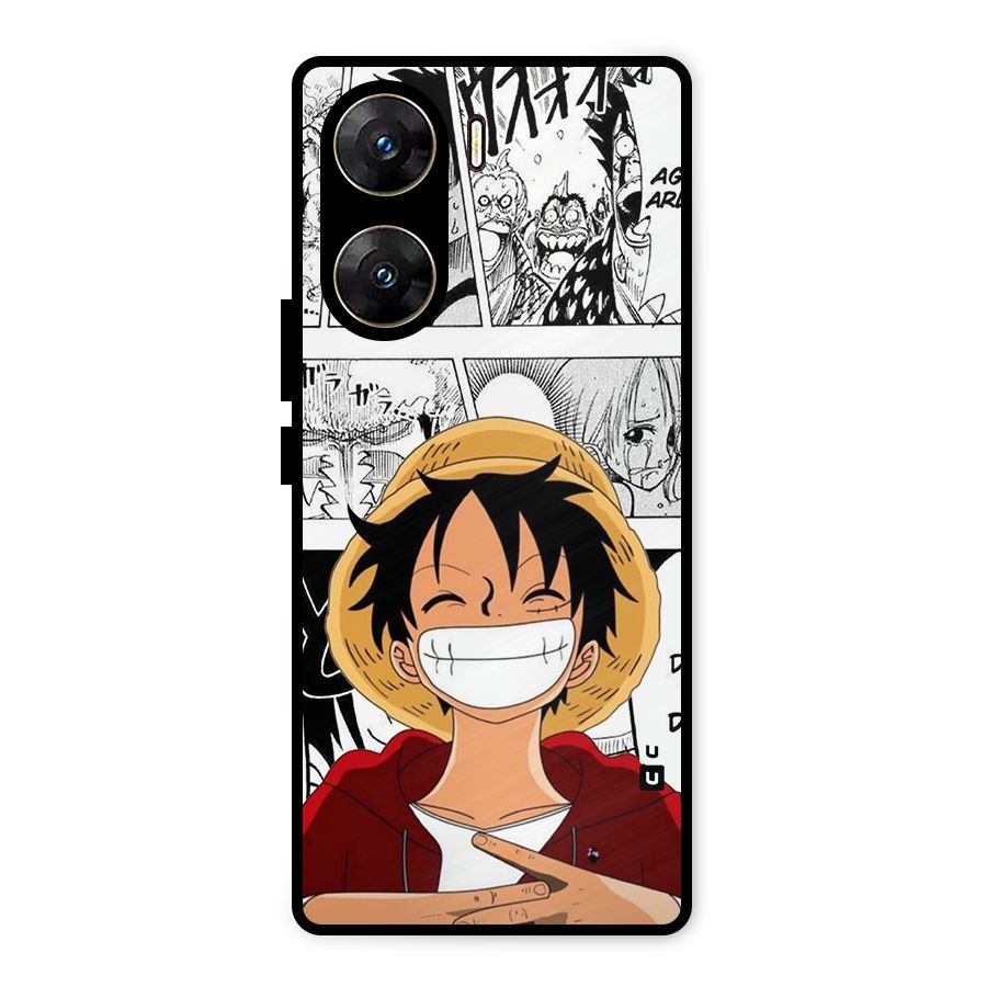 Manga Style Luffy Metal Back Case for Vivo V29e