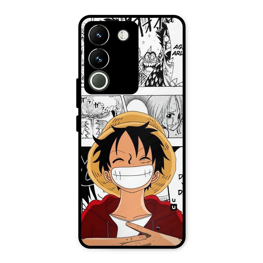 Manga Style Luffy Metal Back Case for Vivo Y200