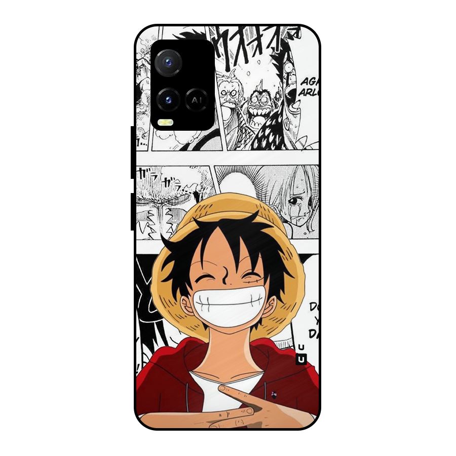 Manga Style Luffy Metal Back Case for Vivo Y21