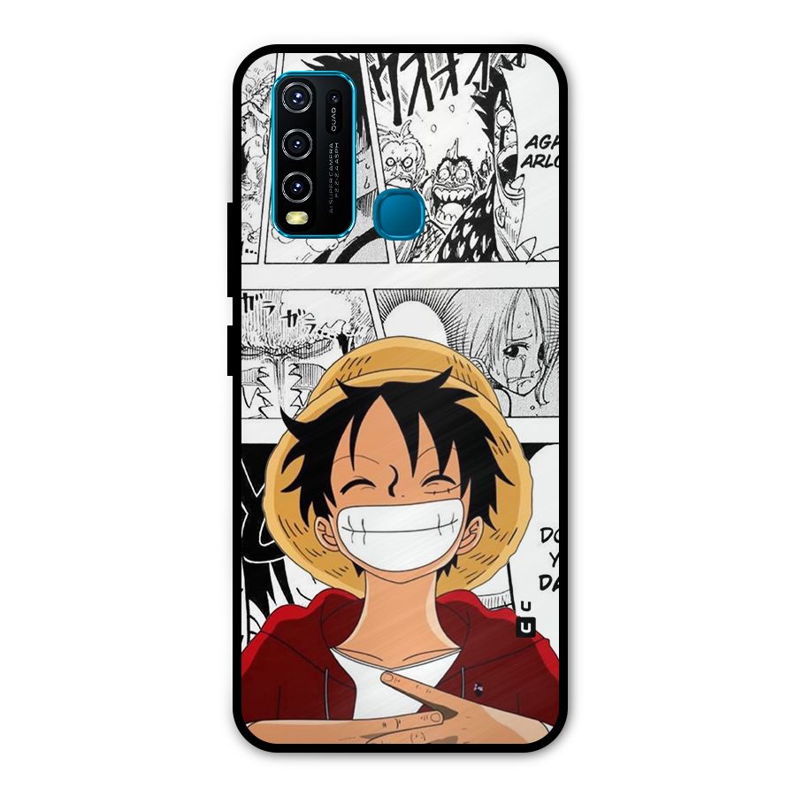 Manga Style Luffy Metal Back Case for Vivo Y30