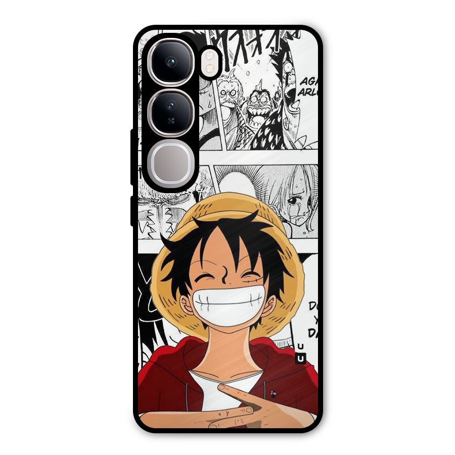 Manga Style Luffy Metal Back Case for Vivo Y300
