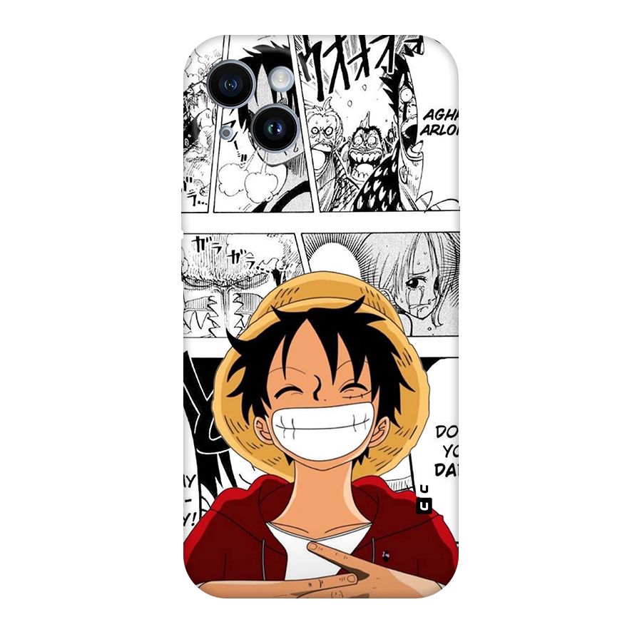 Manga Style Luffy Original Polycarbonate Back Case for iPhone 14