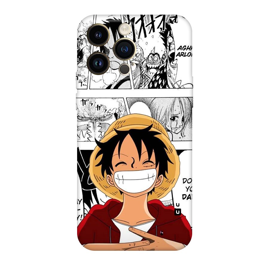Manga Style Luffy Original Polycarbonate Back Case for iPhone 14 Pro Max