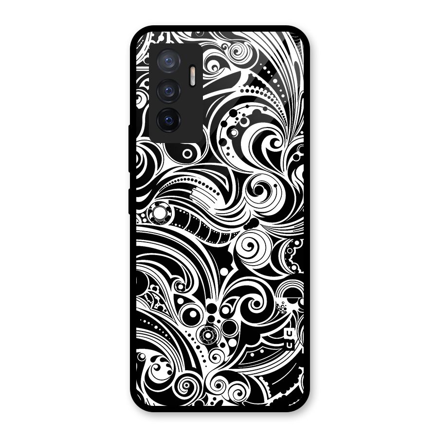 Maori Art Design Abstract Glass Back Case for Vivo V23e