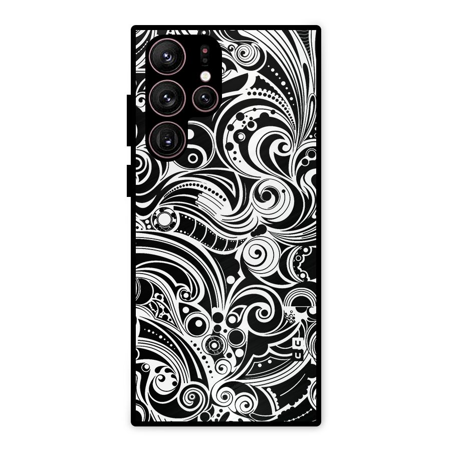 Maori Art Design Abstract Metal Back Case for Galaxy S22 Ultra 5G