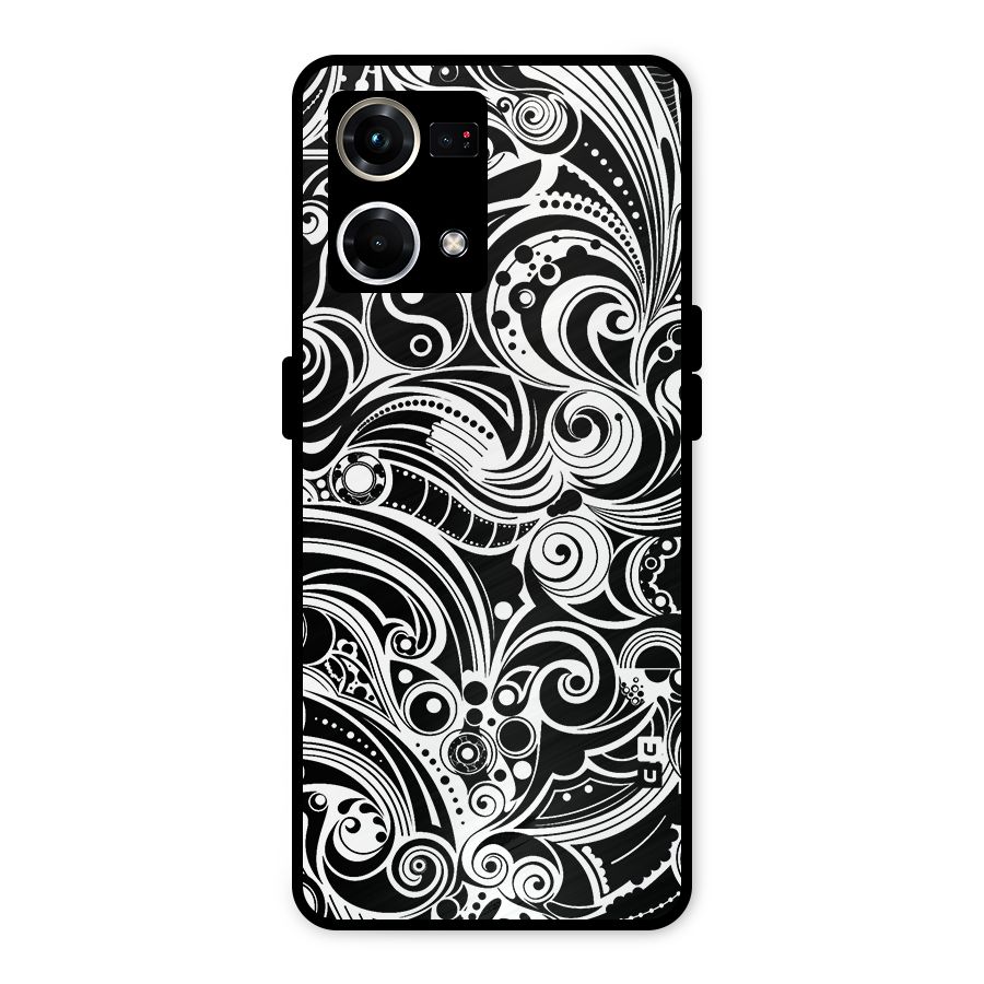 Maori Art Design Abstract Metal Back Case for Oppo F21 Pro 4G