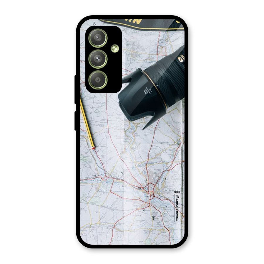Map And Camera Glass Back Case for Galaxy A54