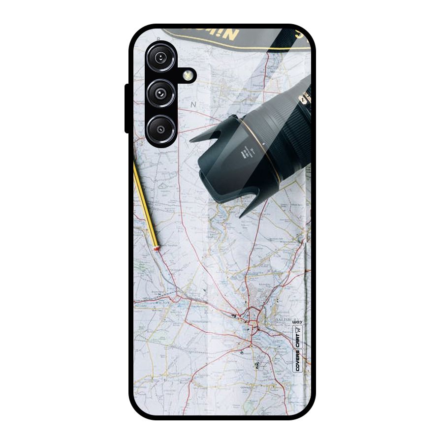 Map And Camera Glass Back Case for Galaxy M34 5G