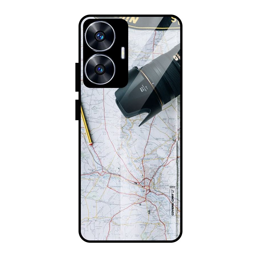 Map And Camera Glass Back Case for Realme Narzo N55
