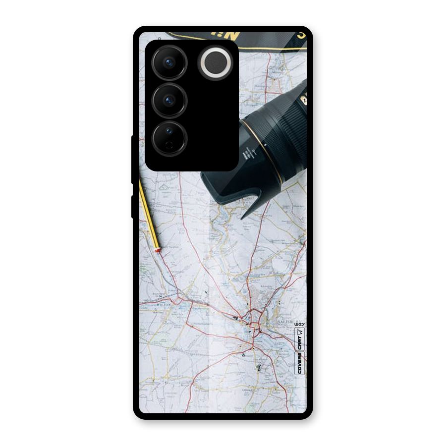 Map And Camera Glass Back Case for Vivo V27