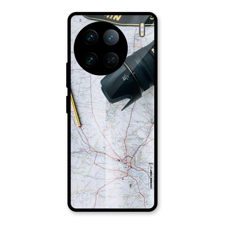 Map And Camera Glass Back Case for Vivo X90 Pro