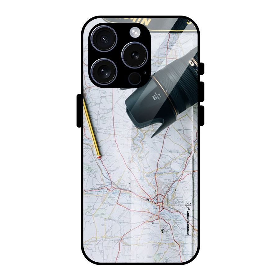 Map And Camera Glass Back Case for iPhone 15 Pro