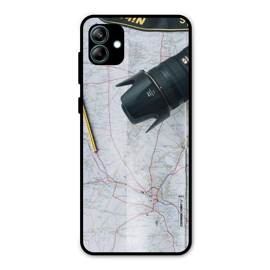 Map And Camera Metal Back Case for Galaxy A04