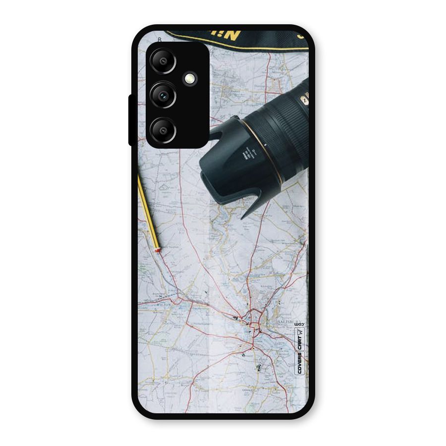 Map And Camera Metal Back Case for Galaxy A14 5G