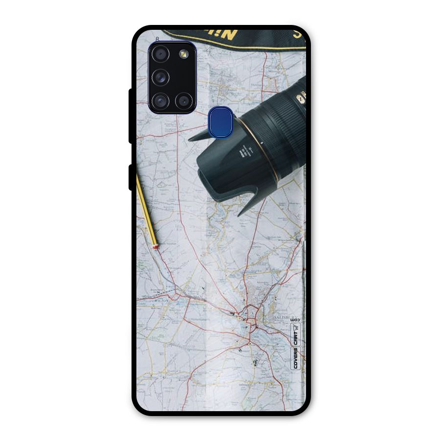 Map And Camera Metal Back Case for Galaxy A21s