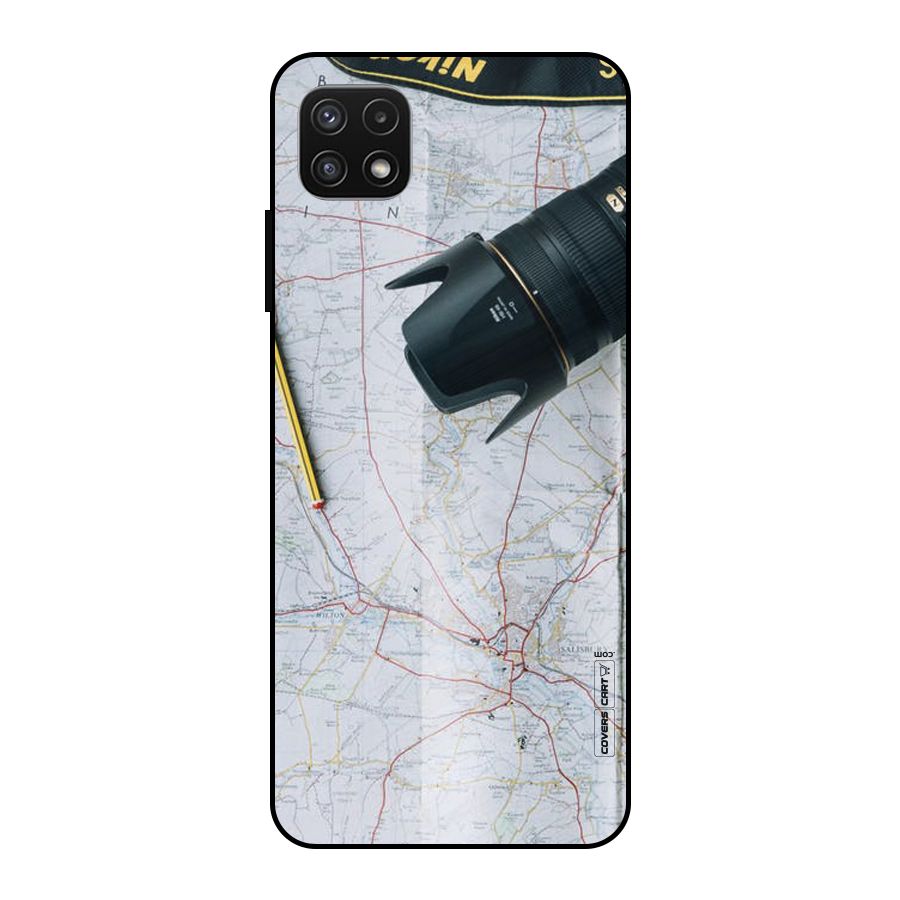 Map And Camera Metal Back Case for Galaxy A22 5G