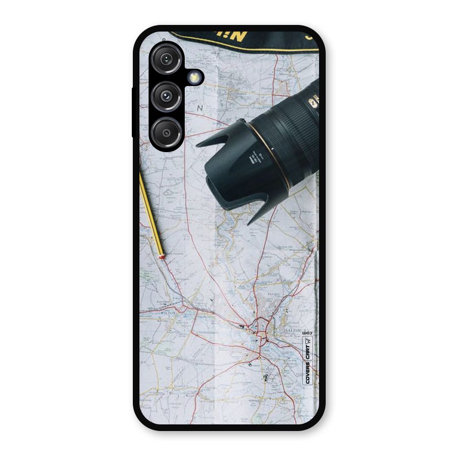 Map And Camera Metal Back Case for Galaxy M34 5G