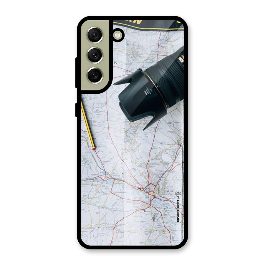 Map And Camera Metal Back Case for Galaxy S21 FE 5G (2023)