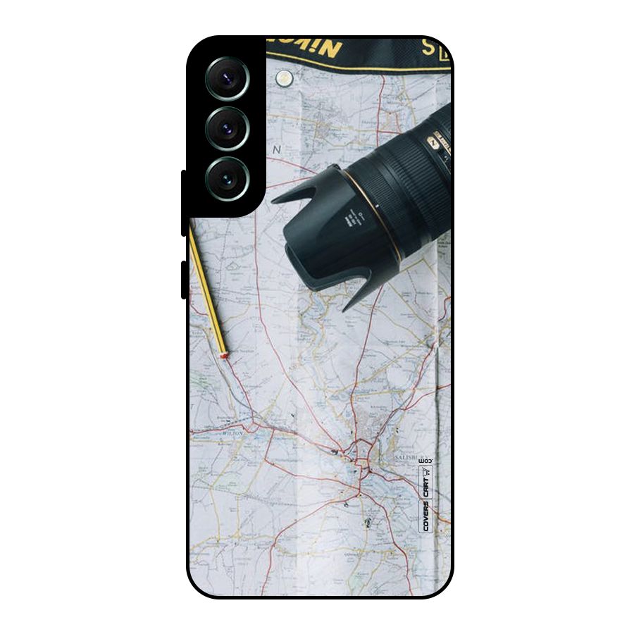 Map And Camera Metal Back Case for Galaxy S22 Plus 5G