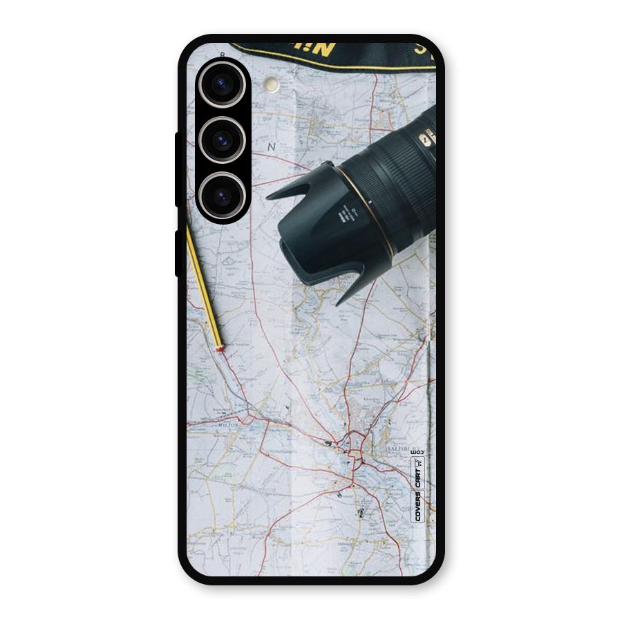 Map And Camera Metal Back Case for Galaxy S23 Plus