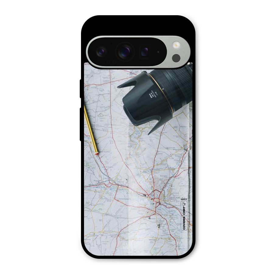 Map And Camera Metal Back Case for Google Pixel 9 Pro XL