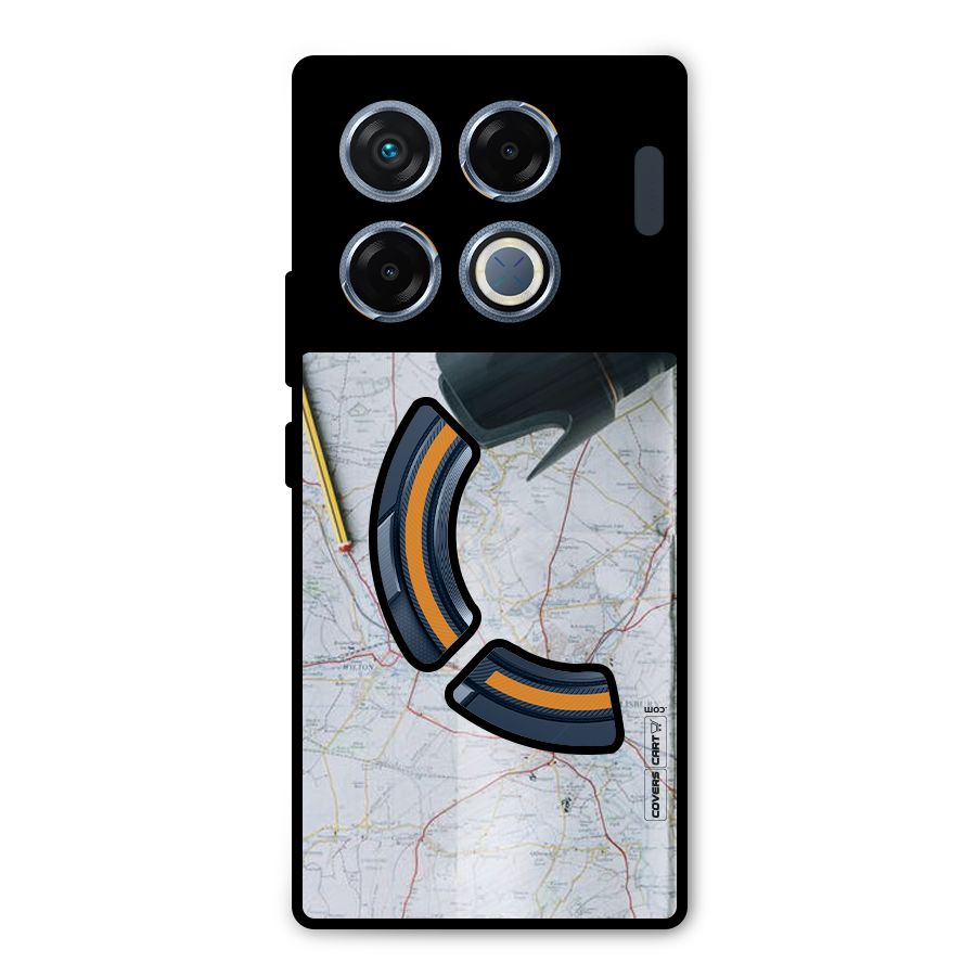 Map And Camera Metal Back Case for Infinix GT 20 Pro